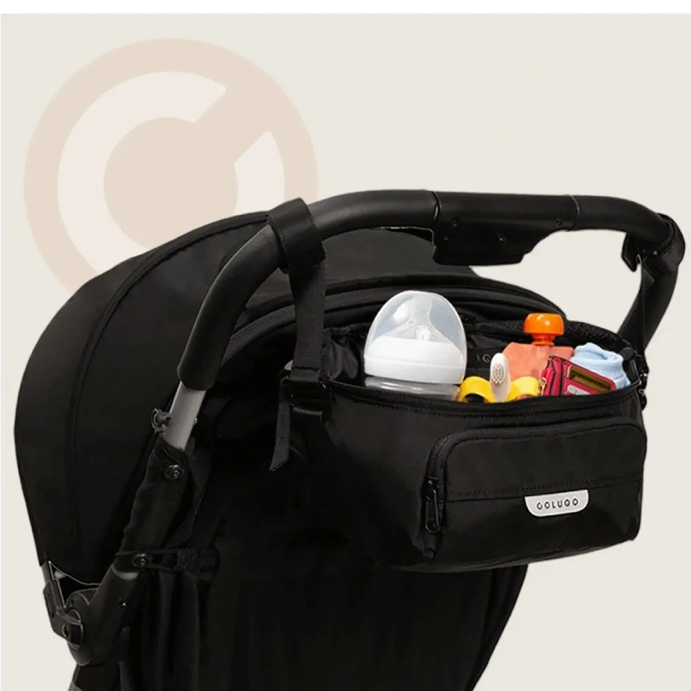 Colugo On the Go Organizer Diaper Bag Stroller Fanny Pack Crossbody Black
